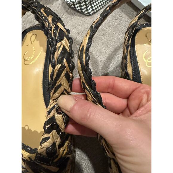 NWOB Sam Edelman Iliana Heeled Sandal in Black/Natural SZ 8 - Picture 8 of 8